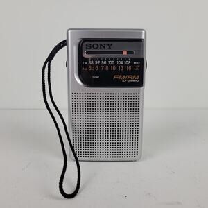 Vintage Sony ICF-S10MK2 Pocket Radio with Antenna Silver Battery Powered Works